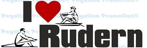 Rakelfix I Love Rudern Hobby Aufkleber, ca.20 cm breite Hobbys Auto Autoaufkleber Sticker Heckscheibe Lack Vinyl Sport Sportaufkleber Auto-Aufkleber von ® Aufkleber mit Verklebehilfe von ®