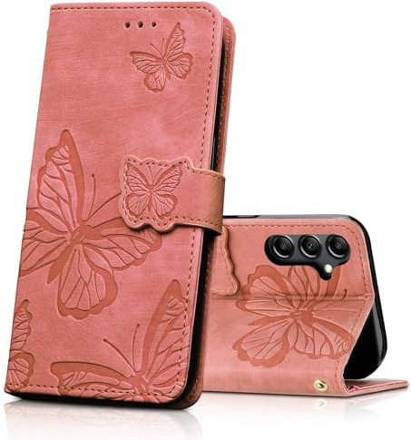 CXTcase Cover per Samsung Galaxy A55 5G,Pelle PU Portafoglio Custodia a Libro in Pelle Protettiva per Samsung Galaxy A55 5G,Flip Caso Custodia Samsung Galaxy A55 5G Case,Rosa