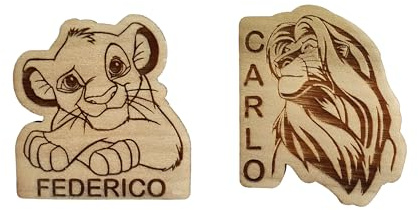 10 pz ciondolini/calamite Simba re Leone PERSONALIZZATI- decorazione bomboniere, segnaposto, nascita, battesimo, baby shower, compleanno