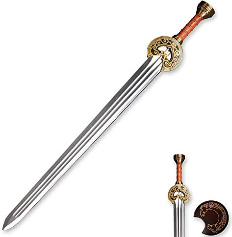 Schwert von König Theoden von Rohan mit Display Board, Edelstahlklinge Cosplay Schwert, ca. 96cm, verwendet für Sammlung und Rollenspiele
