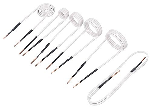 6Pcs Induction Heating Coil Induction Heater Wires 2.5mm Brass 20 30 40 50mm Forming Flat Type Induction Heater Coil Kit