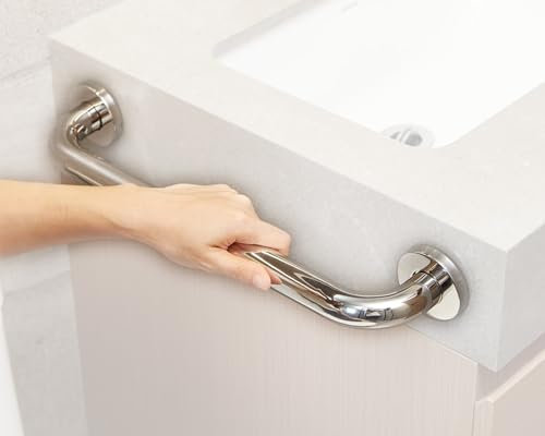 Stahlia Haltegriff Ø 30mm Edelstahl Glänzend 300mm - Handtuchhalter für Senioren, Aufstehhilfe, Dusche, Badewannengriff, Handgriff