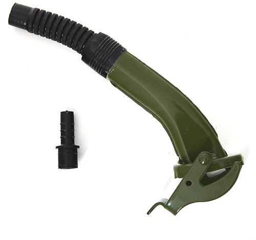BW® Ausgießer flexibel für Kraftstoffkanister Metall Benzinkanister 5/10 / 20 Liter - Flex Standard mit Halterung für 10/20 Liter Kanister - Olivgrün - RAL 6003 - Made in Europe