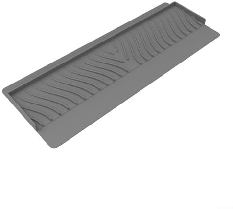 Bordo protettivo in silicone per lavello con paraspruzzi rialzato, per cucina e vasca da bagno, colore: grigio