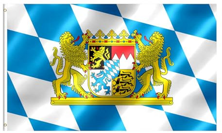 Bayern Flagge 90x150 cm Fahne mit Messing-Ösen für Sportveranstaltungen, Partys, Paraden Draußen Deko