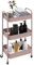 HOMCOM Carrello da Cucina a 3 Livelli con Maniglie e 4 Rotelle, Carrello Portaoggetti in Acciaio, per Ufficio, Soggiorno, Cucina, 45x30.6x79 cm, Rosa