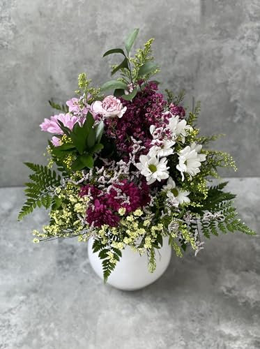 AMARALIA - Ramo 6 Rosas Rojas Naturales - Flores naturales a domicilio en menos de 24 horas – Entrega gratuita de lunes a sábado - Incluye tarjeta dedicatoria - Especial día de la Madre (blanco/rosa)