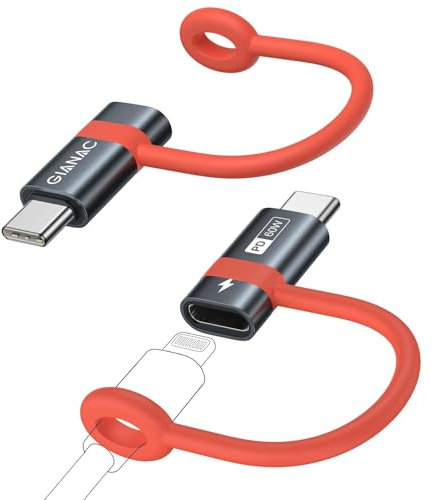 Lightning to USB C Adapter (2 Pack) Lightning to USB C, 60W, Fast Charging with Anti-Lose Cable for iPhone15/15 Pro/MAX, Galaxy S24/S23, iPad Pro/Air and Other Type C Devices,Not for Audio