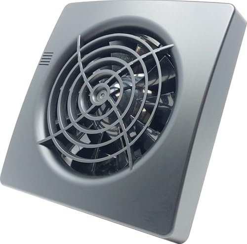 CubeTECH CTEF100t 100mm (4) Quiet Bathroom Extractor Fan with Timer Overrun Delay. Black Grill.
