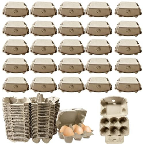 HIQE-FL 25 Pezzi Portauova per Frigorifero,6 Piccoli,Porta Uova Rotanti,Uova di Gallina per Imballaggio,Trasporto,per Cucina,Frigoriferi