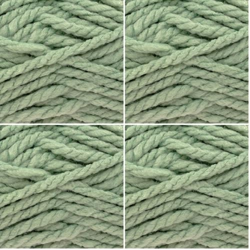 King Cole Big Value Big Super Chunky Yarn 250g Ball - Premium Acrylic Wool for Knitting and Crochet - Quick Knit Yarn for Blankets, Scarves & Hats (4429 Parsley) (Pack of 4)