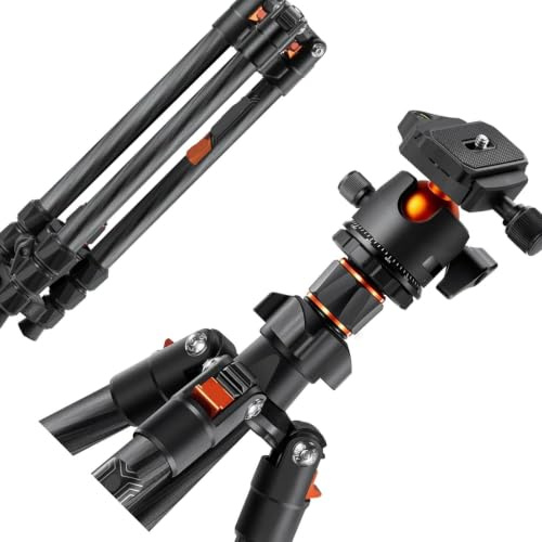Compatibile con treppiede in carbonio K&F da 1,6 m | Fibra di carbonio, testa a sfera da 36 mm, carico 8 kg
