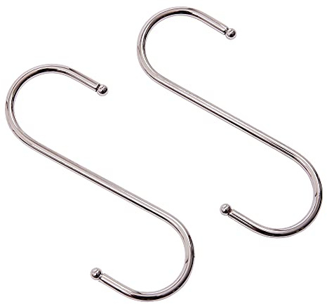 Amtech 2pc 160mm S-Hook Set, Chrome Plated Steel for Hanging Tools and Equipment in Garages, Sheds or Homes.