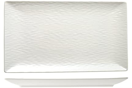 H&H Wavy, 1 Piatto Rettangolare Bianco, 25x15cm