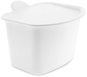 Koziol BIBO ORGANIC Biomülleimer Küche 3L (cotton white), Komposteimer mit Deckel, Bio Mülleimer für die Küche, geruchsdicht & abwaschbar, Klappdeckel abnehmbar, klein & spülmaschinenfest