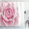 ABAKUHAUS Blassrosa Duschvorhang, Rosenblätter Schönheit, Stoffliches Gewebe Badezimmerdekorationsset mit Haken, 175 x 180 cm, Pale Pink Weiß