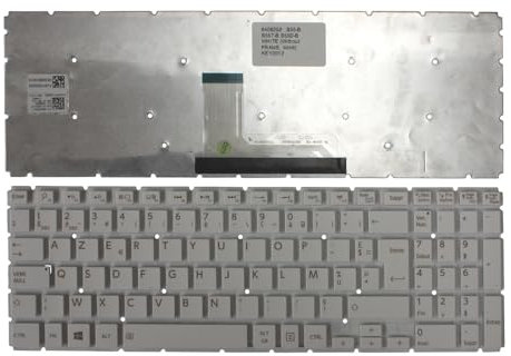 Keyboards4Laptops Francés Blanco Teclado de Repuesto para Ordenador portátil Compatible con Toshiba Satellite L50-B-1UV