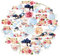 Navy Peony Classy Tea Party Stickers and Decals (31 Pieces) | Blue Food and Flower Stickers for Water Bottles | Cute Stickers for Scrapbooks and Journals | Waterproof Stickers for Laptops
