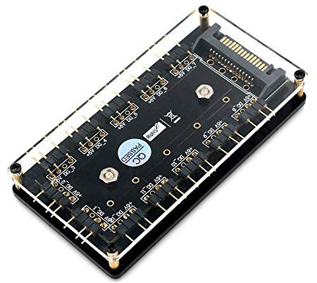 Hub sdoppiatore LED a 12 vie 5 V RGB con custodia in PMMA e supporto magnetico per controller LED ASUS/MSI 5 V 3Pin con custodia PMMA e stand magnetico per controller LED ASUS/MSI 5 V 3Pin