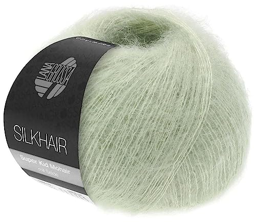 LANA GROSSA Silkhair | Feines Lace-Garn aus Superkid Mohair mit Seide | Handstrickgarn aus 70% Mohair (Superkid) & 30% Seide | 25g Wolle zum Stricken & Häkeln | 210m Garn FB 140