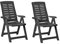 FineHome 2er Set Bequeme Klappstühle Gartenstuhl Klappsessel 5-Fach verstellbar witterungsbeständiger Kunststoff Anthrazit