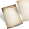 Logbuch-Verlag 25 Blatt Briefpapier Vintage Blumen beige rosa blau A4 - auf alt gemacht Boho Nostalgie Druckerpapier Motivpapier zum Bedrucken