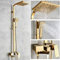 Huin Robinets de baignoire de luxe en laiton doré robinet de salle de bain mitigeur mural mural Kit de pommeau de douche à main ensembles de robinet de douche