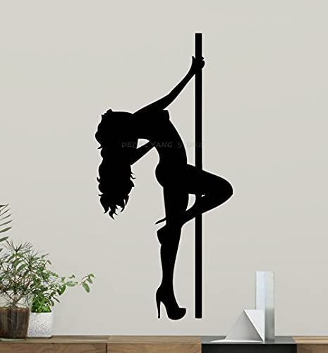 QIANGTOU Pole Dance Wandtattoo Tänzerin Poster Vinyl Aufkleber Striptease Decor Wandbild Wohnzimmer Schlafzimmer Dekoration Aufkleber 99x206cm
