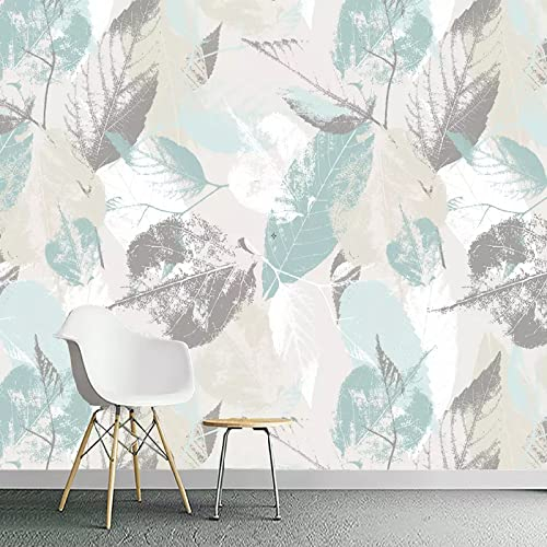 Yimesoy Benutzerdefinierte 3D-Fototapetenrolle Nordic Modern Leaves Leaf Petals 3D Tv Living Room Wall Non-Woven Waterproof Wall Covering Mural 120Cm(W)×80Cm(H)