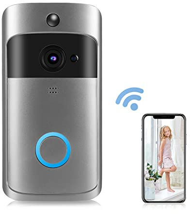 Videocitofono WiFi, Telecamera Campanello Wireless, Campanello Video risoluzione 1280 x 720 con Batteria Ricaricabile 6800 mAh rilevamento Movimento Visione Notturna Controllo App per Android iOS