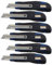 6 x Profi-Cuttermesser in verschiedenen Ausführungen - Cuttermesser Teppichmesser (6 x blau 18 mm Auto-Lock)