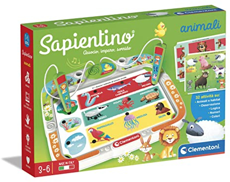 Clementoni - 16384 - Sapientino Animali E Natura - Banchetto Con Schede Attività E Penne Interattive, Gioco Educativo 3 Anni, Elettronico (Versione In Italiano) - Made in Italy