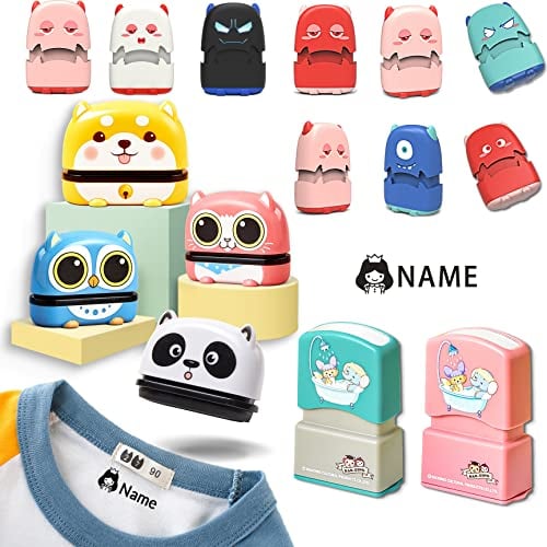 Anlewo Name Stamp for Clothing Kids,Custom Name for Baby Student Clothes Chapter Cartoon Children's Seal Cute for Kids,Waterproof Wash Not Faded Stamp
