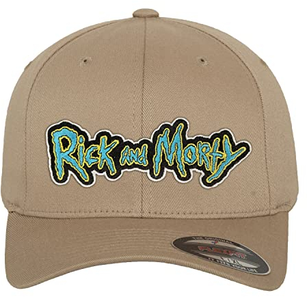 Rick and Morty Offizielles Lizenzprodukt Flexfit Cap (Khaki), Klein/Mittel