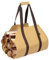 CampTeck U7238 Water Resistant Waxed Canvas Log Holder, Log Tote Bag, Firewood Log Carrier Bag with Brown Handle - Sand