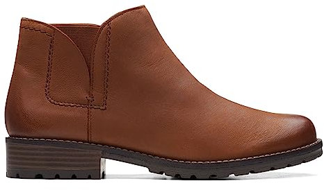 Clarks Damen Clarkwell Demi Chukka-Stiefel, Dark Tan Lea, 41.5 EU