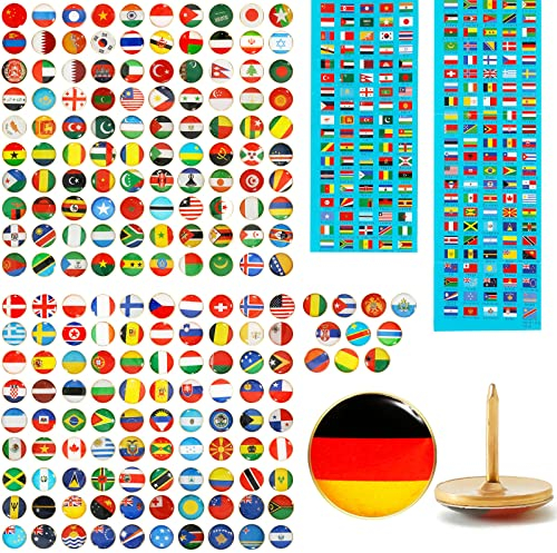 200 Nationalflagge Reißzwecke für Karte Flagge Pinnnadeln Nationalflagge Reißnageln Kreativ Dekorative Reißzwecke Pinnwand Pinnnadeln für Reise Weltkarte, Schwarzes Brett Pinnwand, Büro