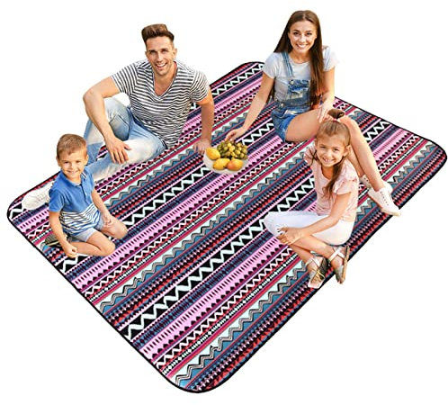 Imtrub Plage Anti-Sable, Tapis Paille Style Ethnique pour la Plage, Plage Anti-Sable, Tapis Plage surdimensionné sans Sable, Tapis d'extérieur léger pour Les