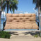 LiveGo Garden Bench Cushion 2/3/4 Seater Soft Outdoor Waterproof Patio Lounger Bench Swing Hammock Pad with Backrest (150 * 100 * 10CM, Khaki)