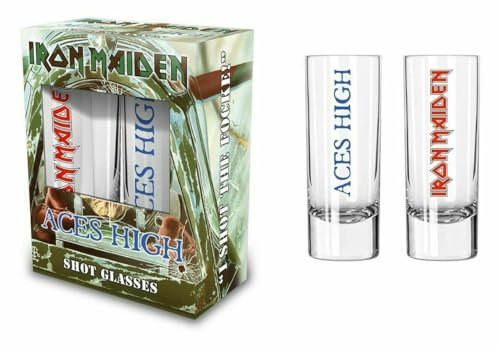 razamataz IRON MAIDEN SCHNAPSGLAS SET SHOT GLASSES ACES HIGH 2 STÜCK SET 6 cl