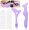 Scettar 2 tipi Eyeliner Stencil,Stencil Eyeliner Occhi per Principianti in Silicone con 20 Monouso Ombretto Sticker, Riutilizzabile Stencil per Eyeliner Punte per Convenienti Funzioni multiple (viola)