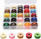 Samamoca Gewachste Baumwollkordel, Wachsband, 0,5 mm, Schmuckband, farbige Schmuckschnur, gewachstes Baumwollgarn, gewachstes Wachsband, gewachste Schnur für Schmuck, Armbänder, 25 Spulen