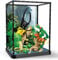 QLT QIAOLETONG Ideas Baukasten mit tropischen Regenwaldtieren,Klemmbausteine Baustein Reptilienlandschaft mit LED-Lichtspielzeug für Kinder von 10–14 Jahren und Erwachsene