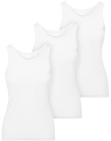Ladeheid Unterhemd Damen Baumwoll Unterwäsche, Atmungsaktives Weiches Komfortables Tank Top Damen, Unterhemden, Set 3 Stück LA40-262
