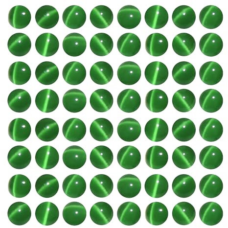 MJDCB 60 piezass Cuentas de Ojo de Gato Verde Oscuro 6mm Abalorio de Cristal Redondas Sueltas para Hacer Joyería Pulsera Collar Pendientes Bisutería Accesorios