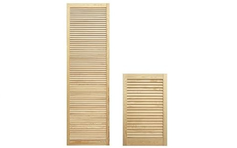Extra Smooth Louvre Door - Wooden Single Panel Classic Louvred Door Unfinished Colour - Sanded, Polished, Ready to Paint - Wardrobe Doors, Cupboard Doors, D.I.Y