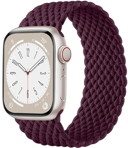 Zedoli Braided Solo Loop Compatible with Apple Watch Band 38mm 40mm 41mm 42mm 44mm 45mm 46mm 49mm for Women Men,Stretchy Nylon Sport Elastic Strap for iWatch Bands Series 10 9 8 7 6 5 4 3 2 1 SE