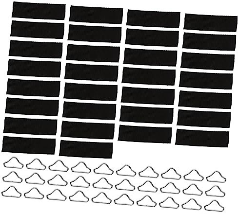 INOOMP 90 STK Trampolinschnalle Trampolin Ersatzteile Trampolin Zubehör Springbett Dreiecksring Zubehör für Sprungbetten matratzenschoner Schnalle aus Mesh-Stoff dreieckige Ringe Netz