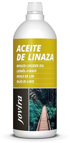JOVIRA PINTURAS Olio di Lino, vernice naturale (100% puro), nutrizione, protezione e cura del legno. (1 Litri)