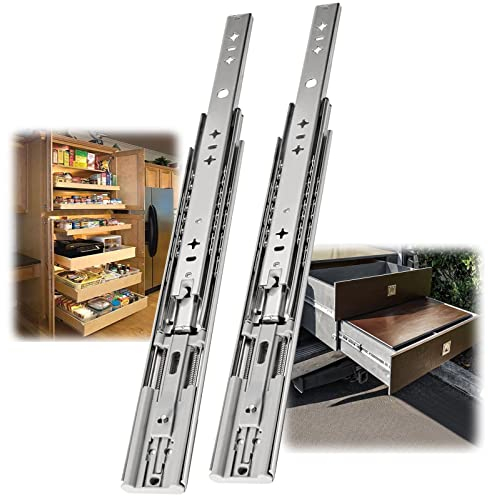 Robuste Schubladenführungen, 300 mm, 800 mm, Soft-Close-Vollauszug, Kugellager, 3-teilige Gleitschiene, Metallschienen, Teleskopschienen für Schränke, Wohnmobile, Industrie, einfac